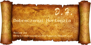 Debreczenyi Hortenzia névjegykártya